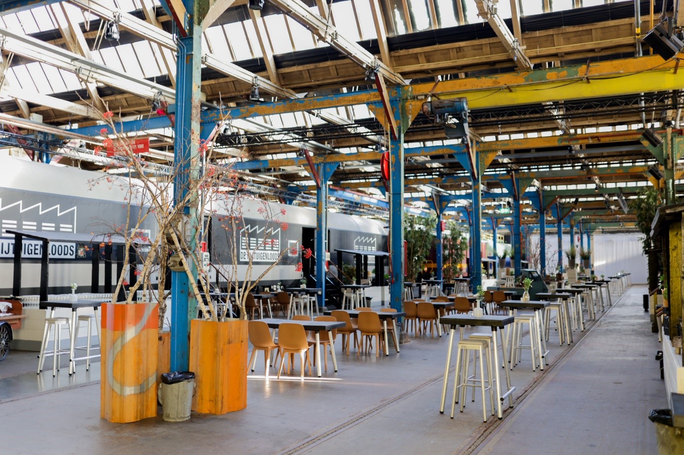 De Rijtuigenloods in Amersfoort, een industri&euml;le evenementenlocatie voor bedrijfsfeesten, congressen en zakelijke evenementen.